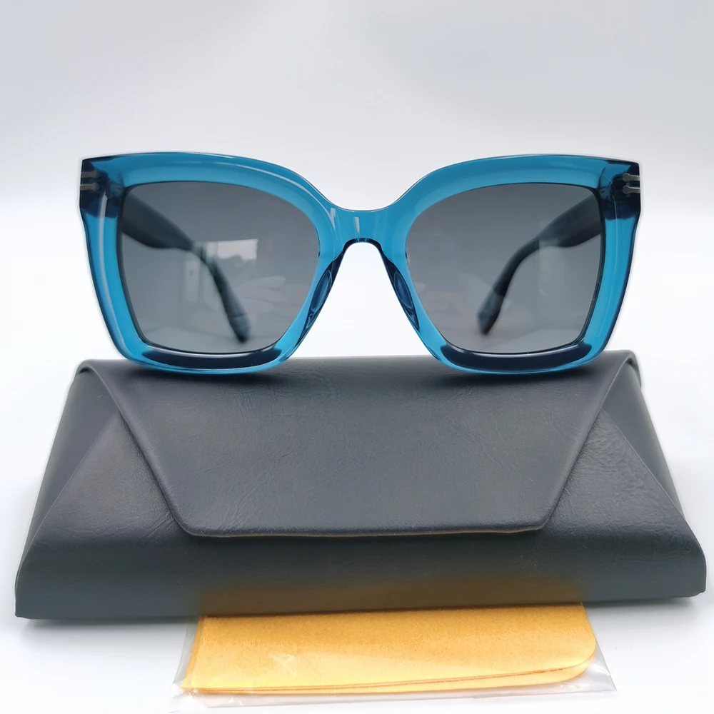 Женские солнцезащитные очки с поляризацией ацетатные квадратные кошачий глаз в