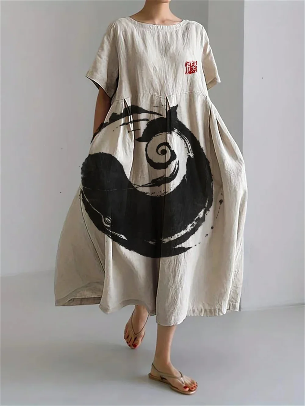 Женское платье MCDV из хлопка и льна