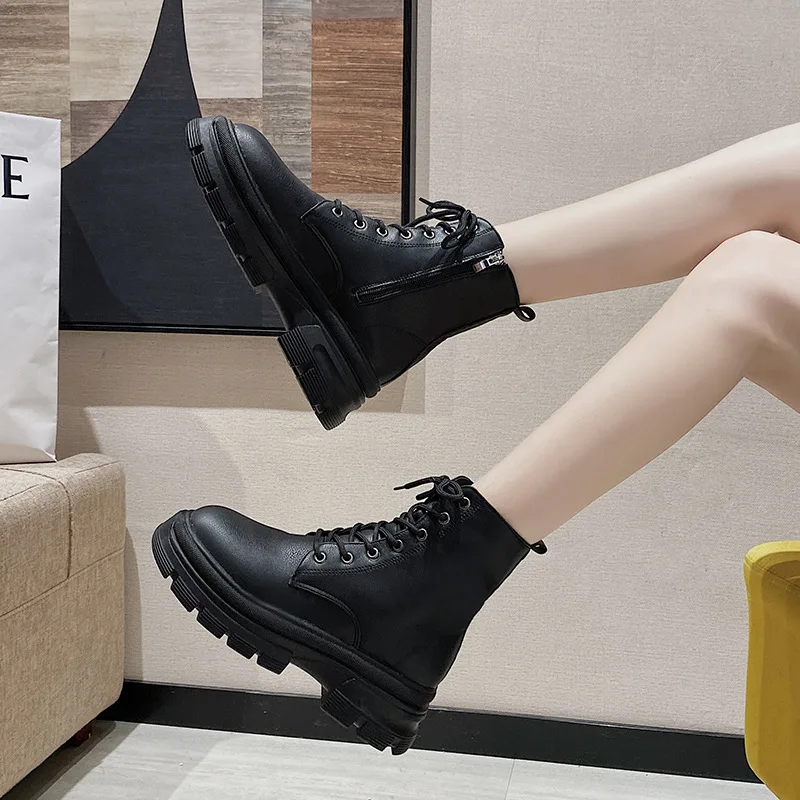 Fashion Patent Leather Boots Europe 2022 New Boots for Women Square Heel High Top Women Shoes Luxury Short Boots Female