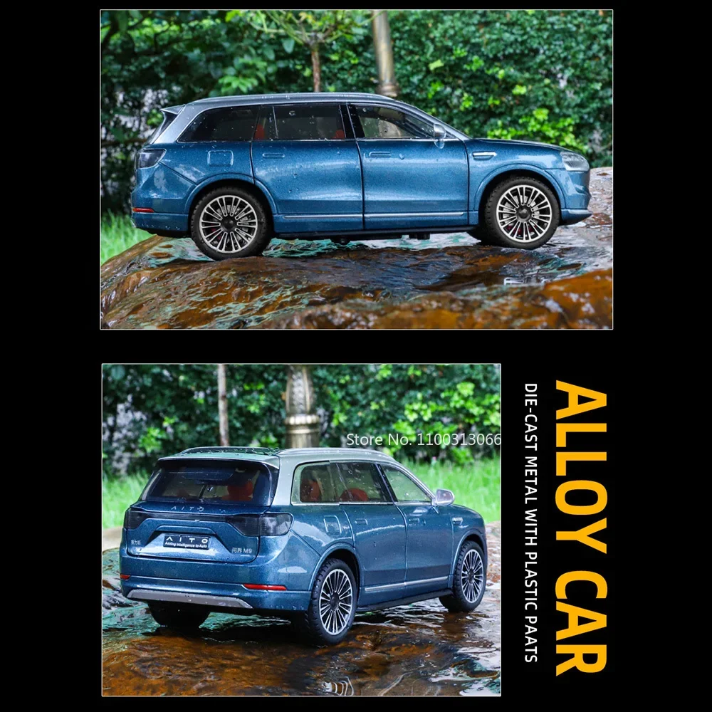 Масштаб 1/24 SERES AITO M9 модели из сплава литая под давлением игрушка 6 дверей открытый