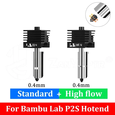 P2S Горячий конец для Bambu Lab  из закаленной стали 0.2/0.4/0.6/0.8 мм