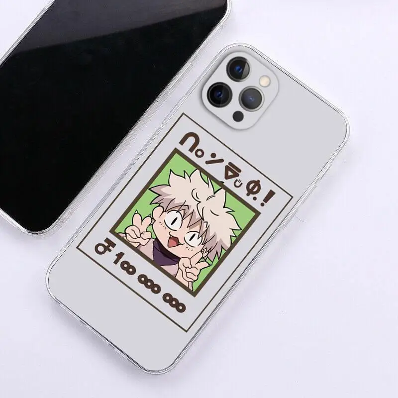Прозрачный чехол для телефона Cute Hunter X iPhone 16 15 14 13 12 11 Pro XR MAX Plus HXH мягкий