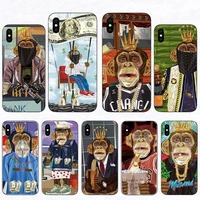 rich gorilla funny art design cartoon hard phone case for iphone x 10 xr 12 13 mini xs 11 pro max 5 se 6 6s 7 8 plus back cover