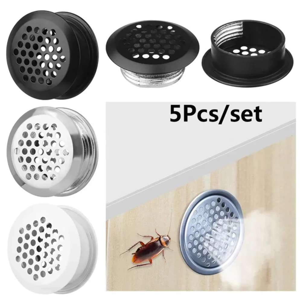 

5pcs Vent Mesh Holes Cabinets, Kitchens, Bathrooms Stainless Steel 35 Double-sided Ventilation Holes Shoe Cabinet Vent Cover