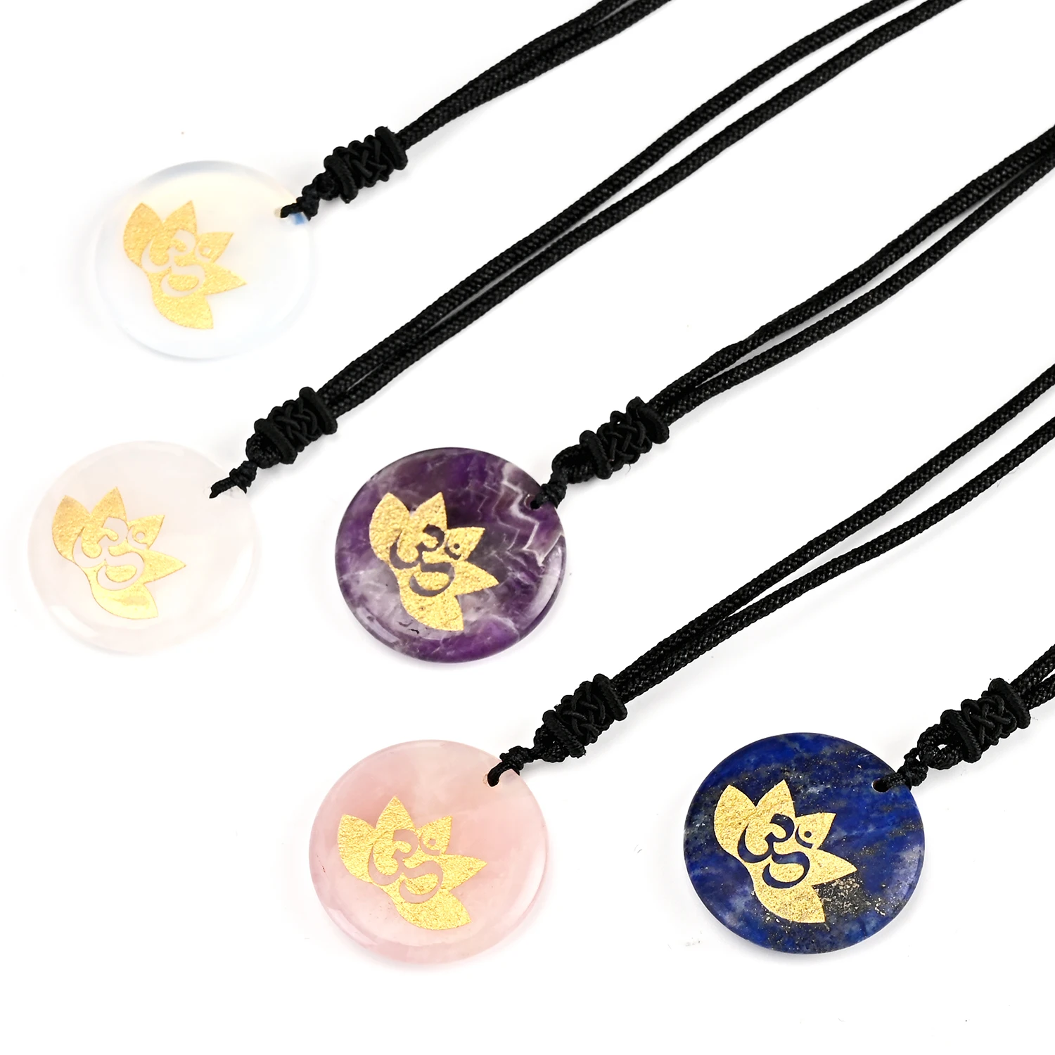 

Natural Crystal Disc Carving Lotus Sanskrit Top Wheel Pattern Chinese Religious Exorcism Exorcism and Disaster Elimination Rune