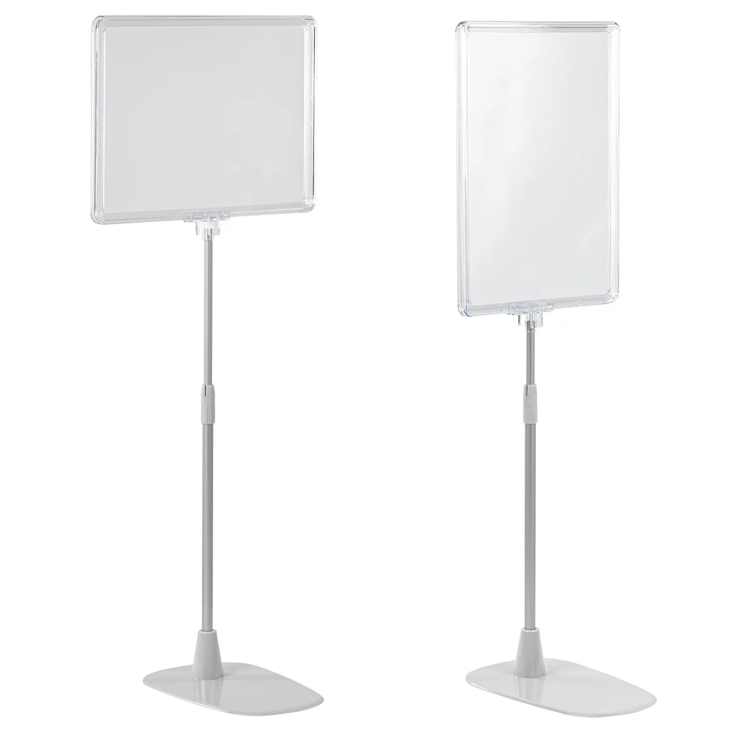 Стойка-инфодержатель напольная КОМПЛЕКТ 2 шт. А4 (высота трубки до 55 см) ПРОЗРАЧНАЯ