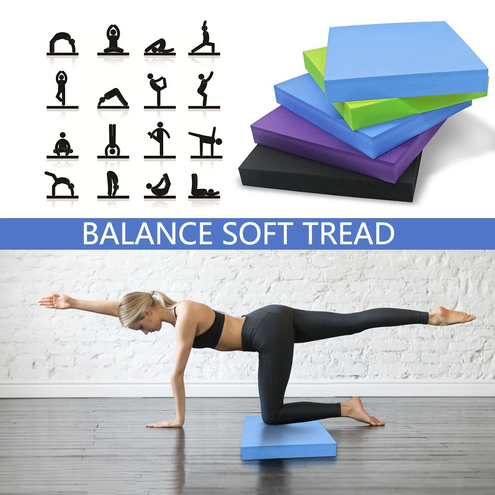 

TPE Yoga Mat Block Balance Flat Support Pad Non-slip Cushion Pilates Rehabilitation Stability Training Body Building Equipment
