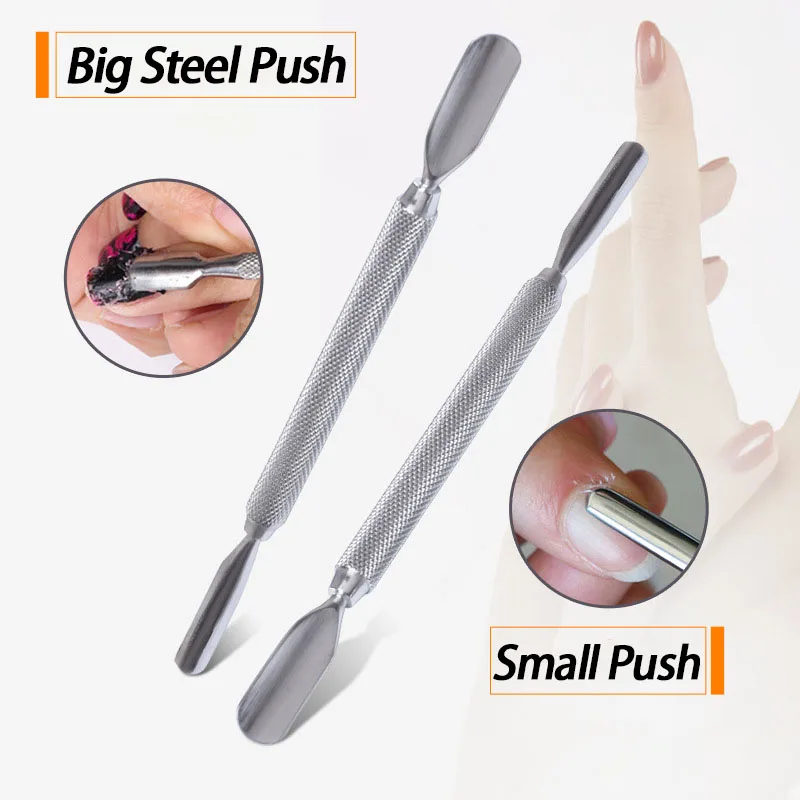 

Creative Stainless Steel Double Head Dead Skin Push Unisex Daily Nail Cuticle Pedicure Care Manicure Tool Spoon Shape Nail Push