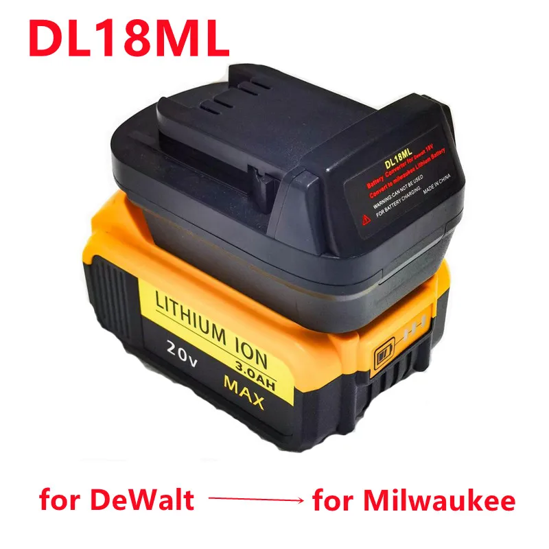 DL18ML แบตเตอรี่อะแดปเตอร์สำหรับ DeWalt 18V/20V Max Li-Ion แบตเตอรี่อะแดปเตอร์แปลง M & 18V สำหรับ Milwaukee เครื่องมือแปล...
