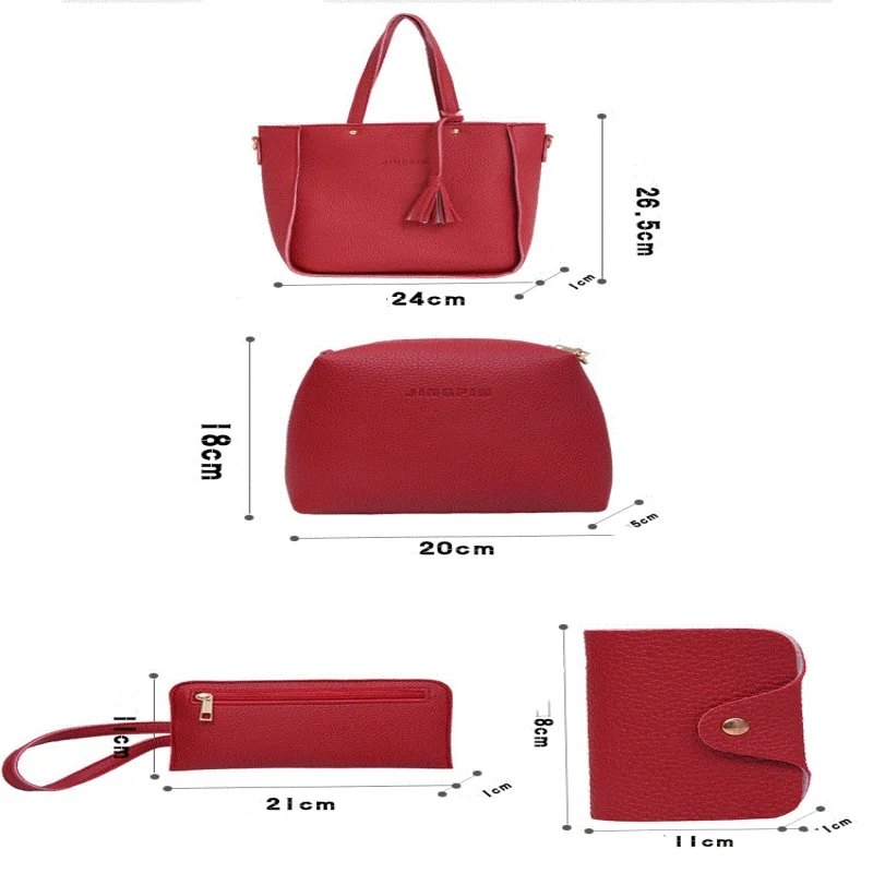 4 шт./набор женские сумки с ручками