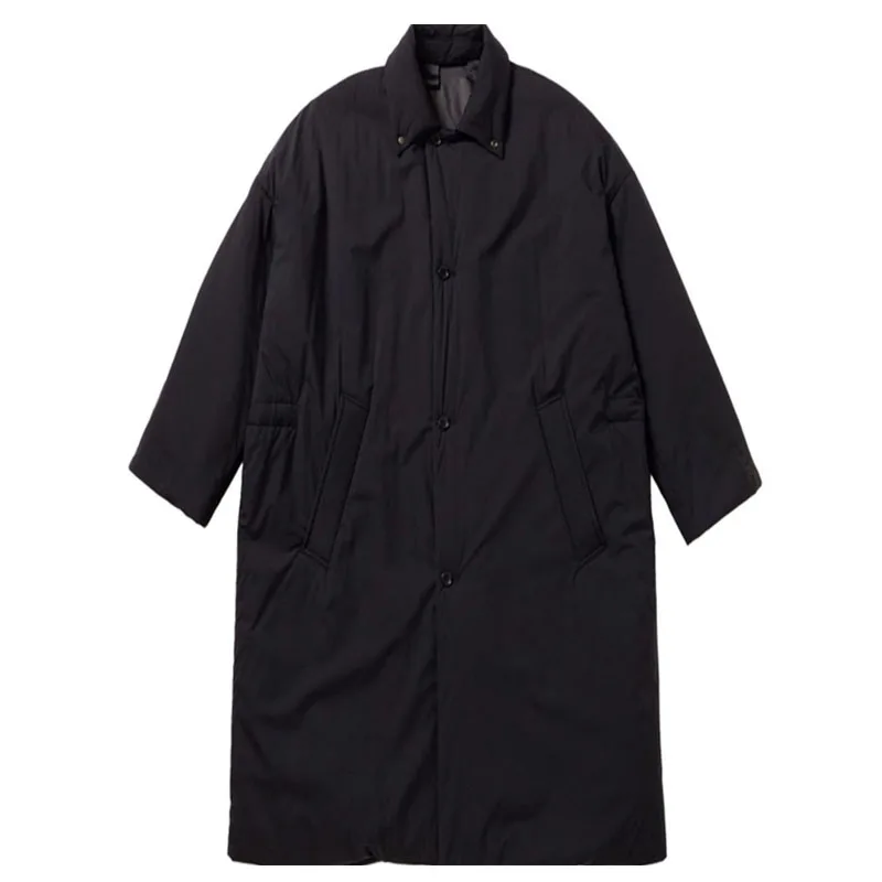 New N. H Japan Vintage Loose Trend New Shirley Cotton Medium Long Coat Men's Fashion Lapel Single Breasted Multi Pocket Parka