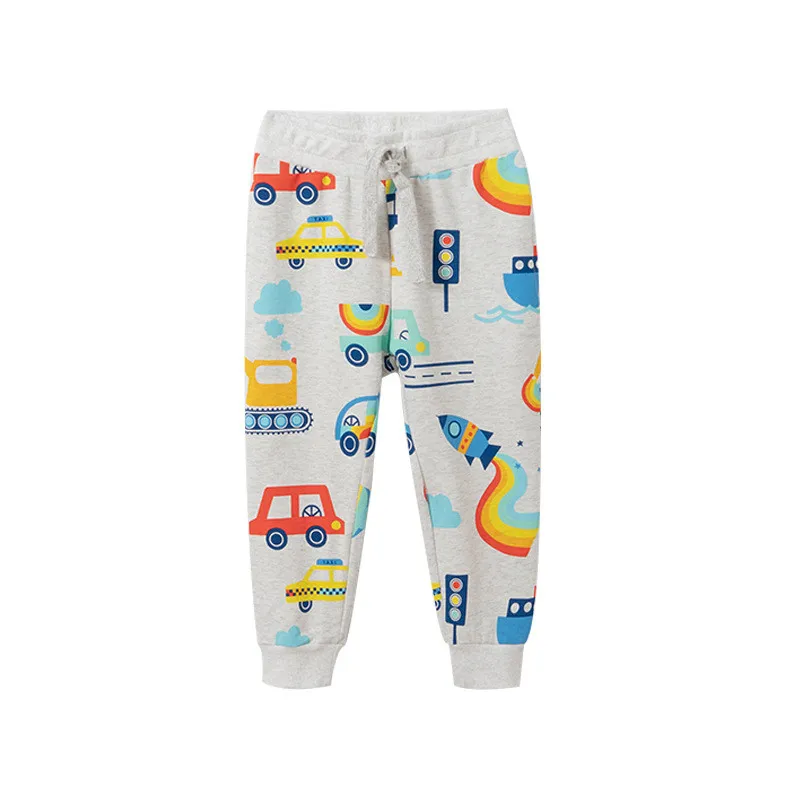 

Jumping Meters Rockets Print Drawstring Children's Boys Girls Trousers Full Length Toddler Kids Clothing Baby Pants