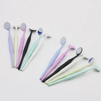 10pcsbox dental single double sided mouth mirrors autoclavable oral exam mirrors reflectors plastic handle teeth whitening tool
