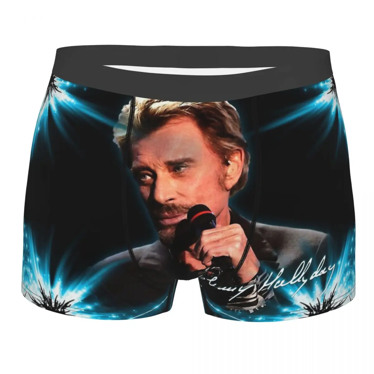

Tribute Johnny Hallyday Rock Music French Singer Underpants Breathbale Panties Male Underwear Sexy Shorts Boxer Briefs