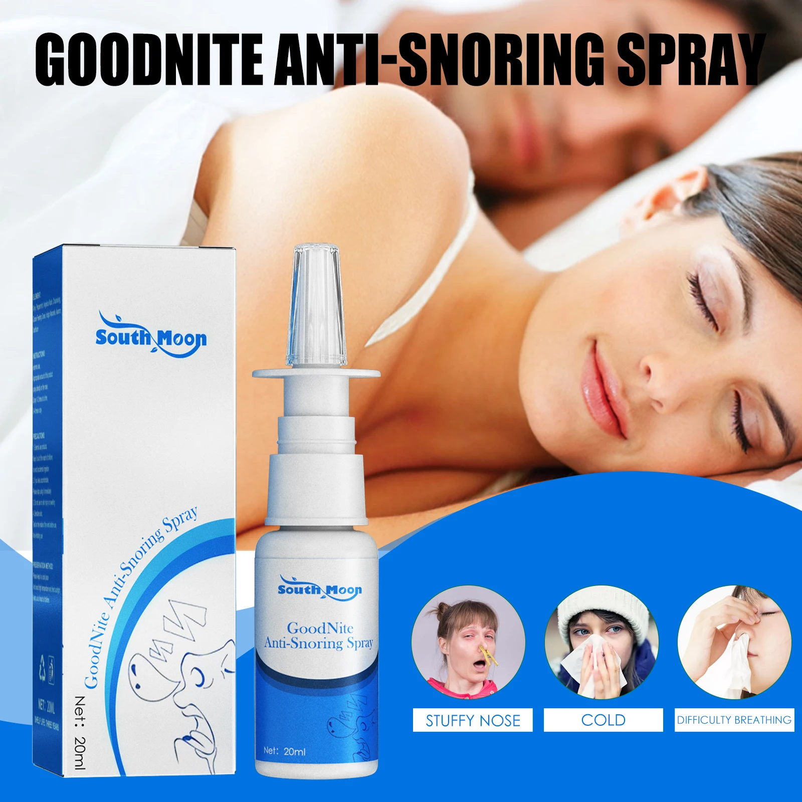 

Herb Nasal Spray Nose Congestion Rhinitis Sinusitis Treatment Stop Snoring Relieve Stress Sleep Cold Sneezing Nose Health Care