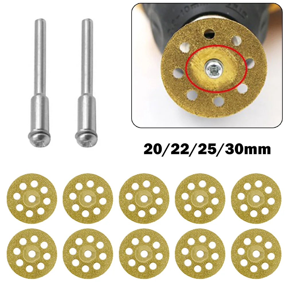 

12pcs Cutting Discs Kit Diamond Saw Blades Cut Off Discs Rotary Tool 20/22/25/30mm For Stones Marble Concrete Brick Woods