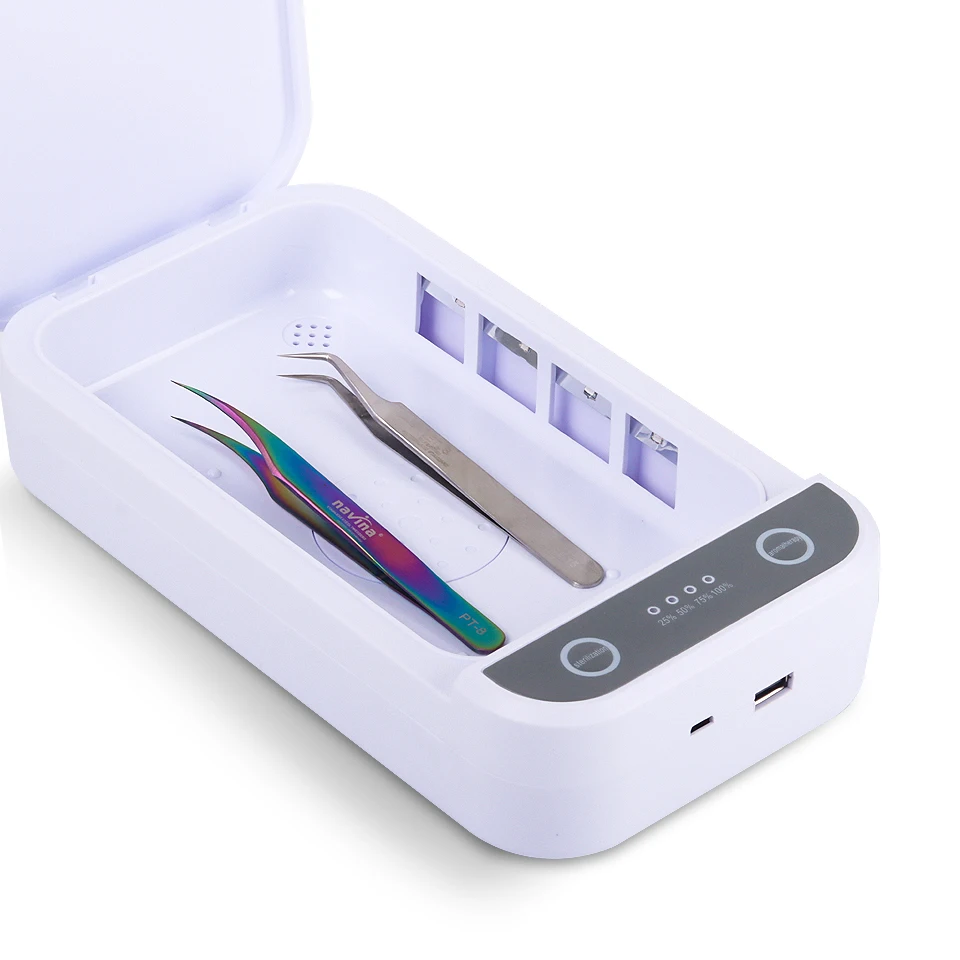 

UV Light Sanitizer Box Multifunctional Portable Ultraviolet Sterilizer Aromatherapy Box with USB Cable For Lashes Makeup Tools