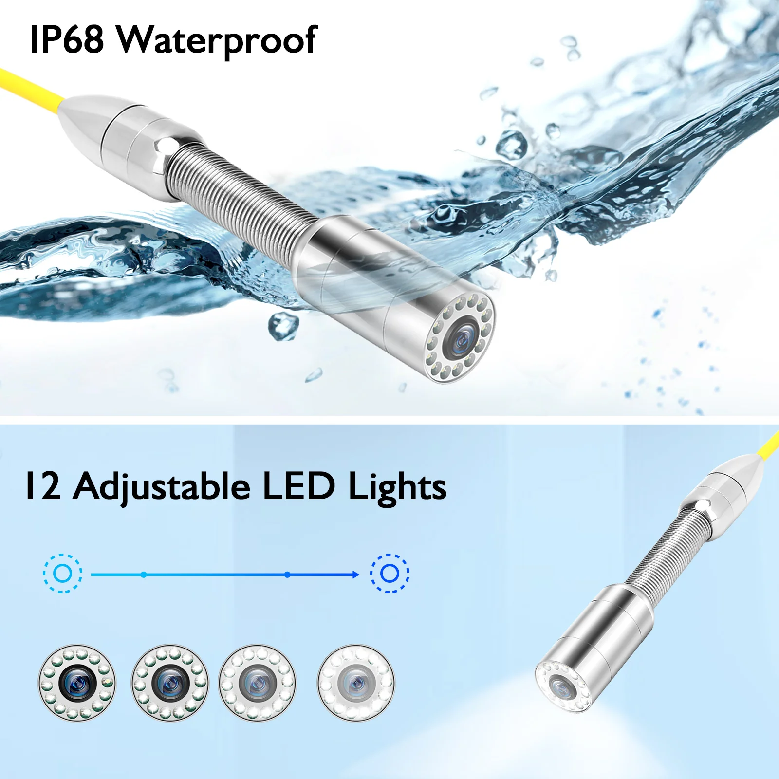 Трубопровод эндоскоп Инспекционная камера 16GB 30M подводная промышленная труба