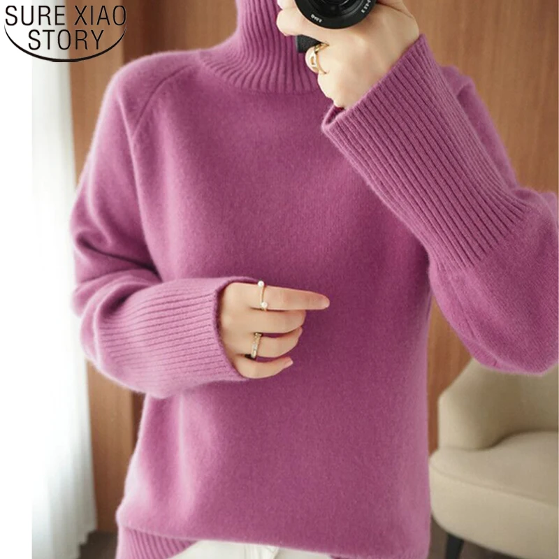 

2023 Autumn Soft Knitted Tops Basic Knitwear Y2K Clothes Cashmere Sweater Elegant Women Pullovers Loose Warm Female Jumper 22831