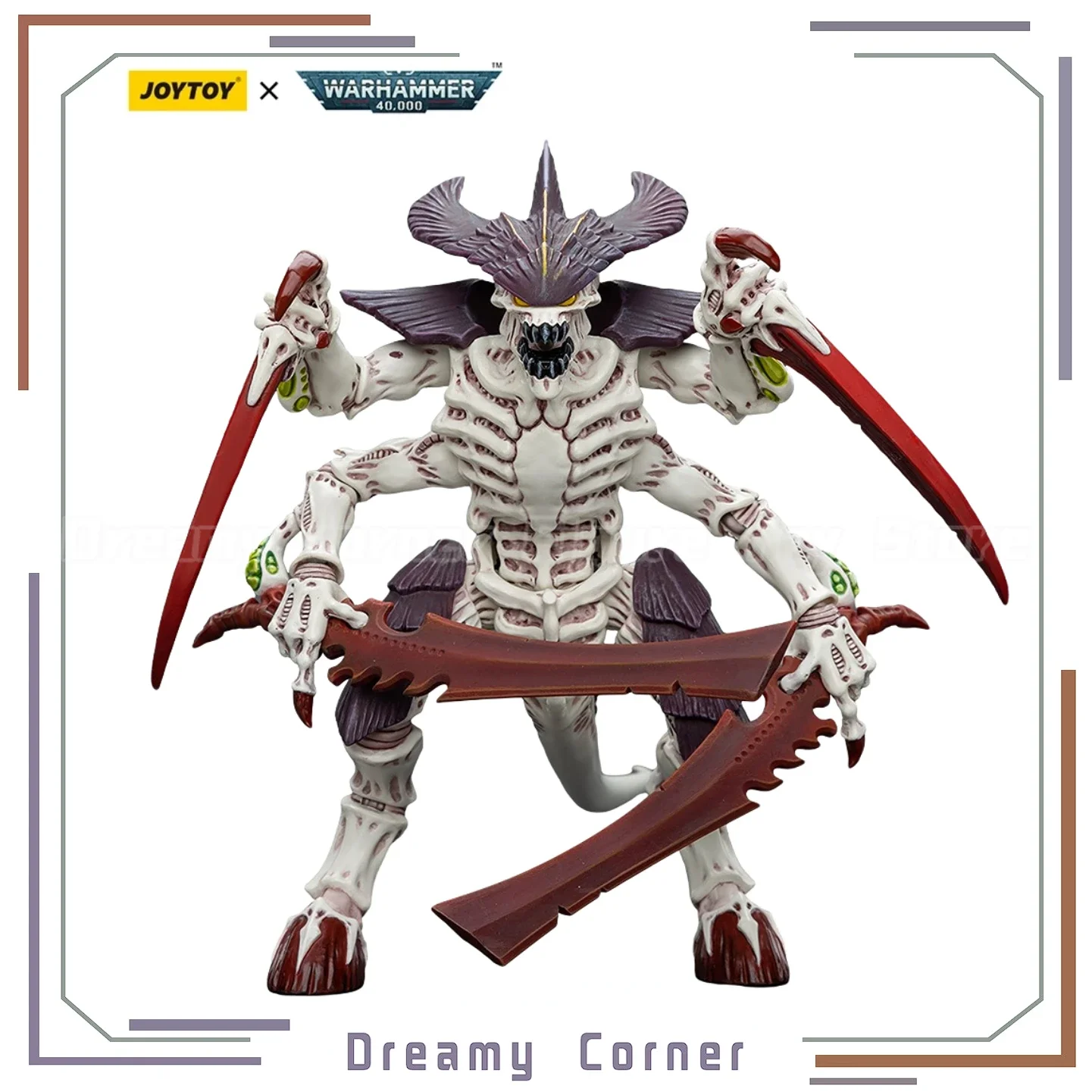 Фото В наличии: Фигурка JOYTOY Warhammer 40K Tyranids Hive Fleet Leviathan Tyranid Warrior with Boneswords, масштаб 1/18, высота 14,3 см. №3