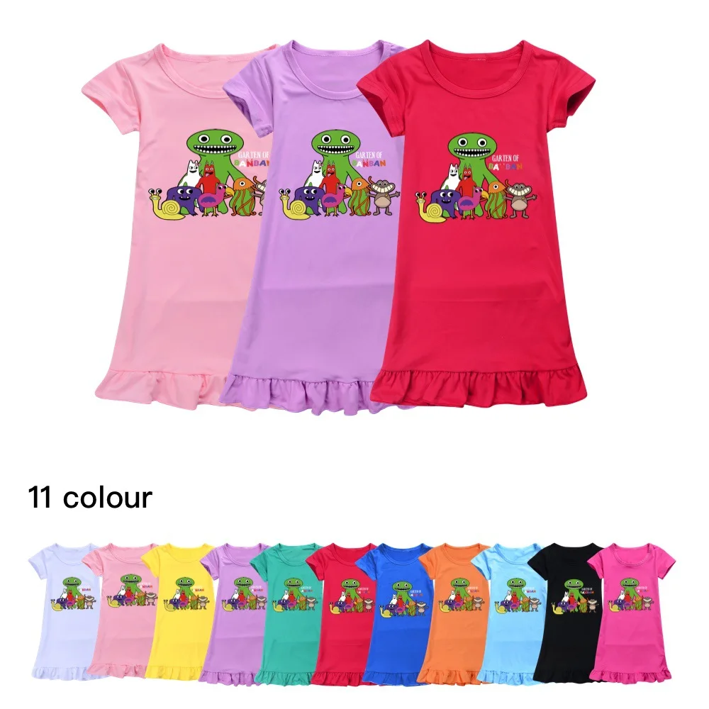 

Garden of Banban Nightdress Girls Summer Pajamas Dresses Children Cartoon Nightgown Home Wear Kids Short Sleeve SleepDresses