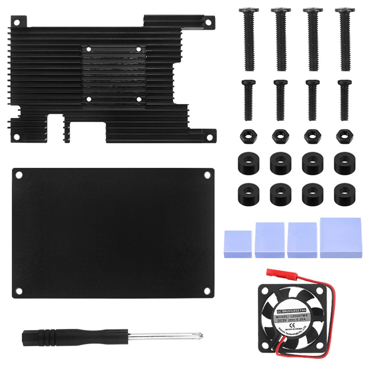 

For Orange 5 Aluminum Alloy Protective Case with Cooling Fan Heat Sink Passive Active Cooling Radiator Metal Case