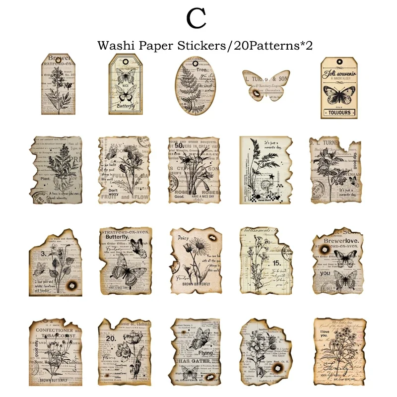 

Набор винтажных наклеек Journamm для декорирования