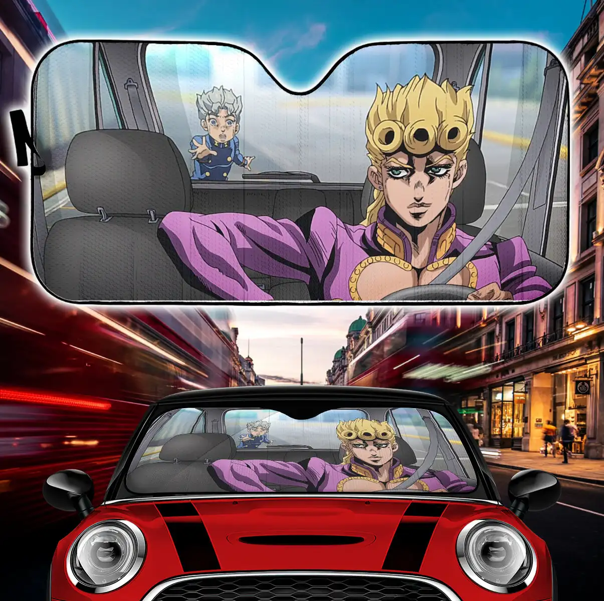 

JoJo's Bizarre Adventure Golden Wind Car Auto Sunshades
