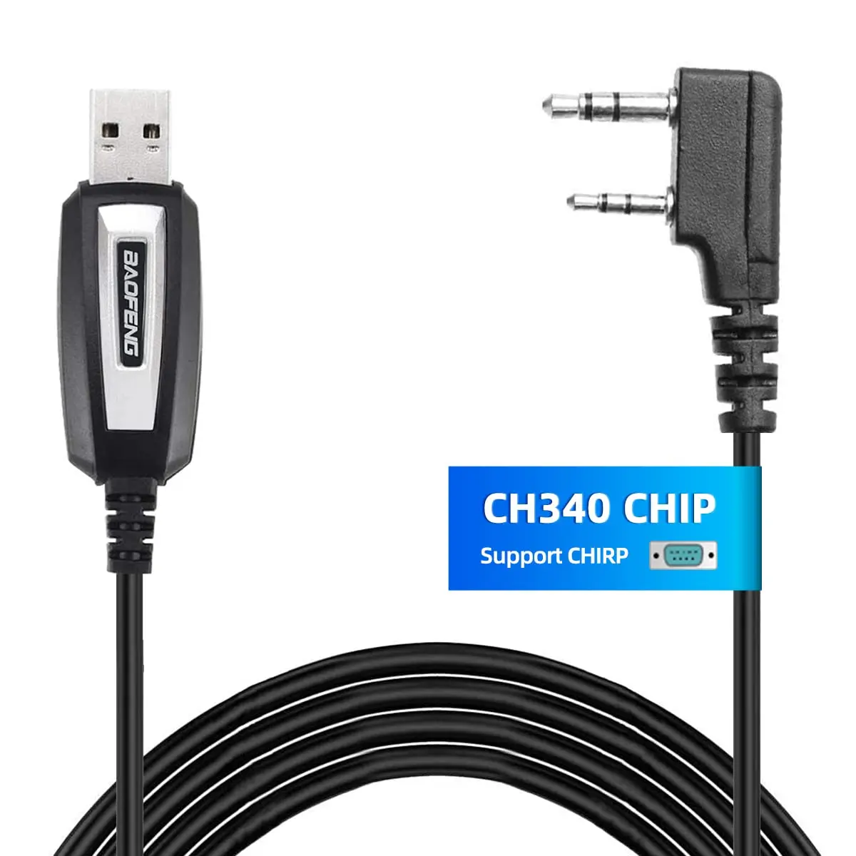 Фото USB-кабель для программирования CH340, чип, совместимый с драйвером CD для BaoFeng, UV-5R 5RM, BF-F8HP GMRS, UV-21R Plus UV-5G №2