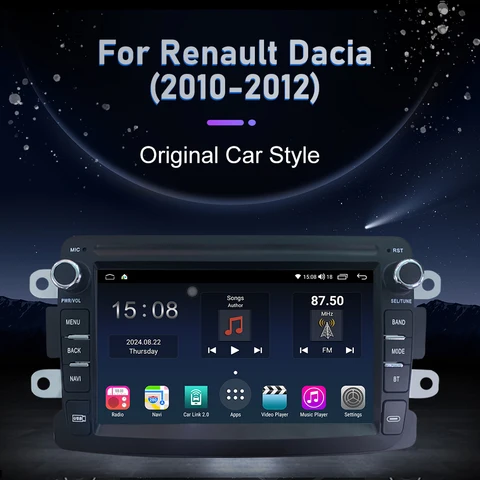Автомобильный радиоприемник Carplay Android Auto для Renault Dacia Duster Sandero Lodgy Dokker, мультимедийный стереоплеер, GPS-навигация, головное устройство