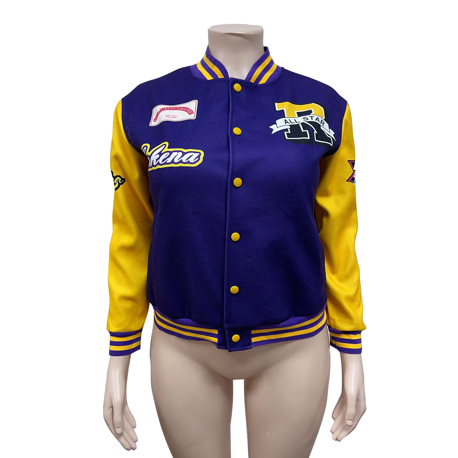 Plus Size Women Baseball Coat Patchwork Letter Jacket 2023 Spring Female Designer Jackets Lady Fall Fashion Coat Wholesale