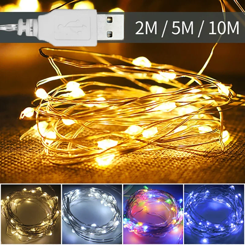 

2/3/5/10M LED String Lights Copper Wire Fairy Lights Night Light for Christmas Garland Room Bedroom Indoor Wedding Decoration