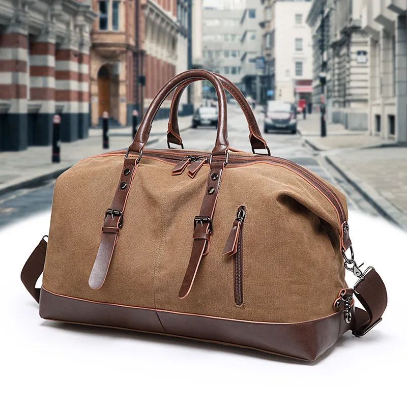 

Canvas Travel Bag Factory Outlet Microfiber Crazy Horse Skin Outdoor Sports Fitness Bag Portable Travel Bag Cust Carry on Luggag