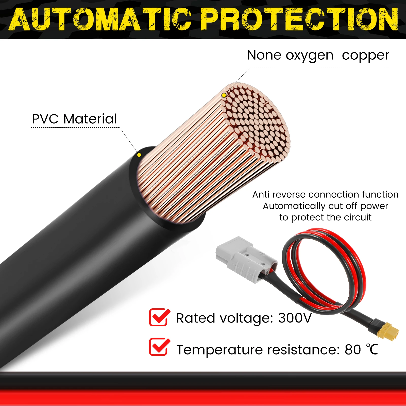 Соединительный кабель 2 фута XT60 мама на 50 А кабель-адаптер 10 Вт для