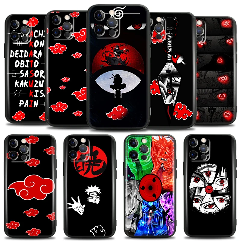 

Akatsuki Uchiha Itachi Sharingan For Apple iPhone 13 12 11 Pro Mini X XR XS Max SE 6 6S 7 8 Plus Phone Case Coque Black