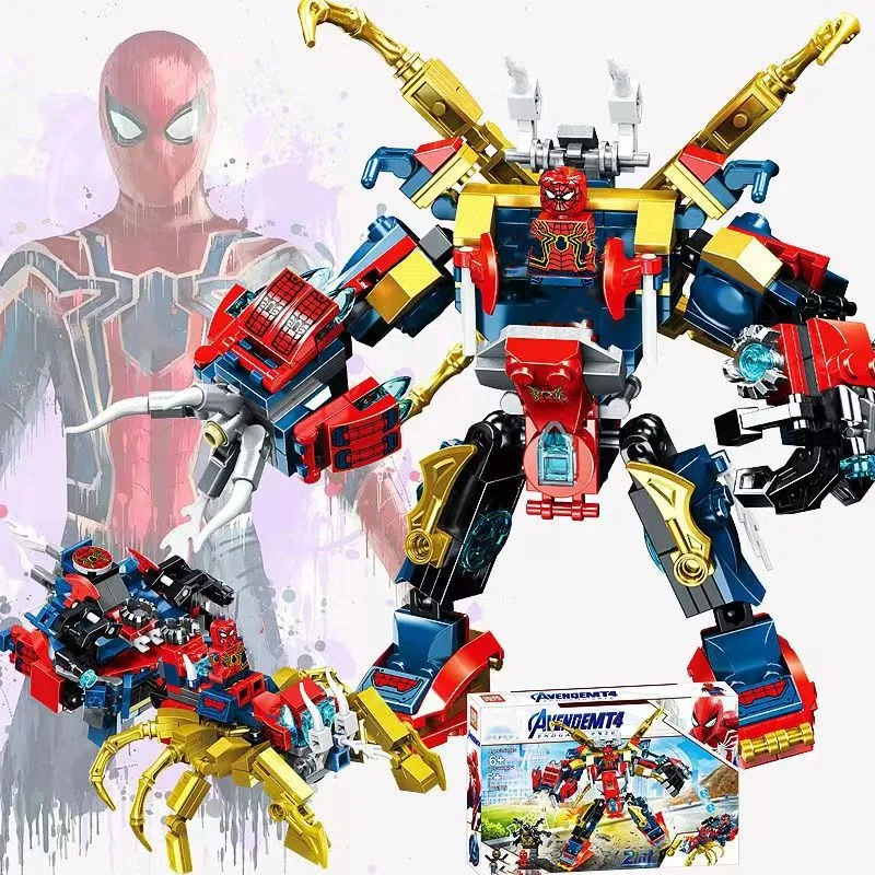 

Superhero Spider-Man Doctor Octopus Figure Mecha Building Blocks Kit Classic Marvel Movie Avengers Wars Bricks Set Kids Toy Gift