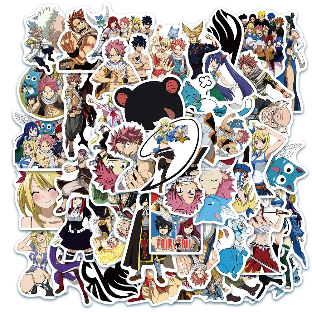 

10/50Pcs/Set Anime Fairy Tail Stickers Car Bike Travel Luggage Phone Guitar Laptop Fridge Waterproof Classic Toy Decal Sticker