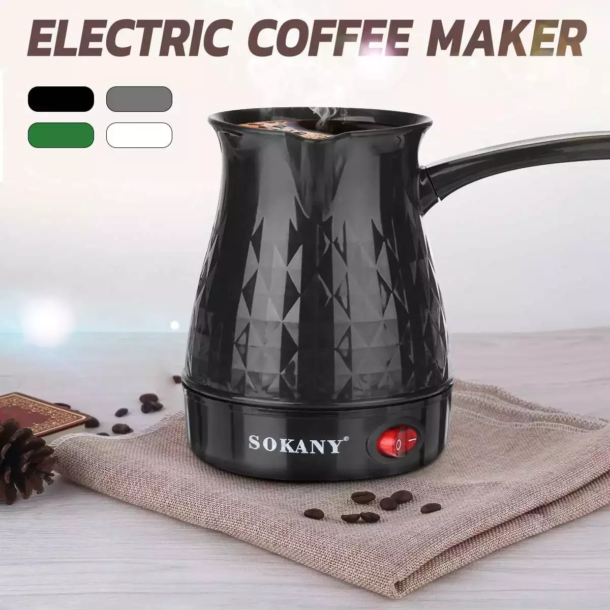 

500ml 220V Coffee Maker 600W Electric Coffee Percolato Coffee Pot Portable Espresso Machine Fast Heat Resistant Waterproof