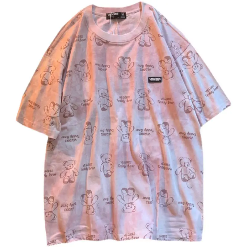 

2022 New Hip-Hop Short Sleeved T Shirt Men and Women Print T-Shirt Loose Harajuku Style Couple Tshirt Top Female Oversize Tees