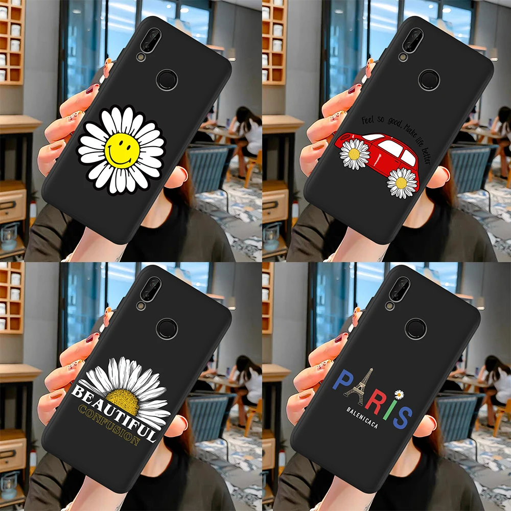 

Fashion Smile Daisy Flower Phone Case for Huawei P50 P40 P30 P20 P10 P8 Lite 2017 Mate 30 20 10 Lite Pro Phone Case Shell etui