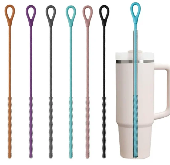 

Прочные силиконовые щетки для соломинки 6/8 мм, мягкая гибкая щетка для чистки трубок, многоразовая удлиненная щетка для соски, кухонная