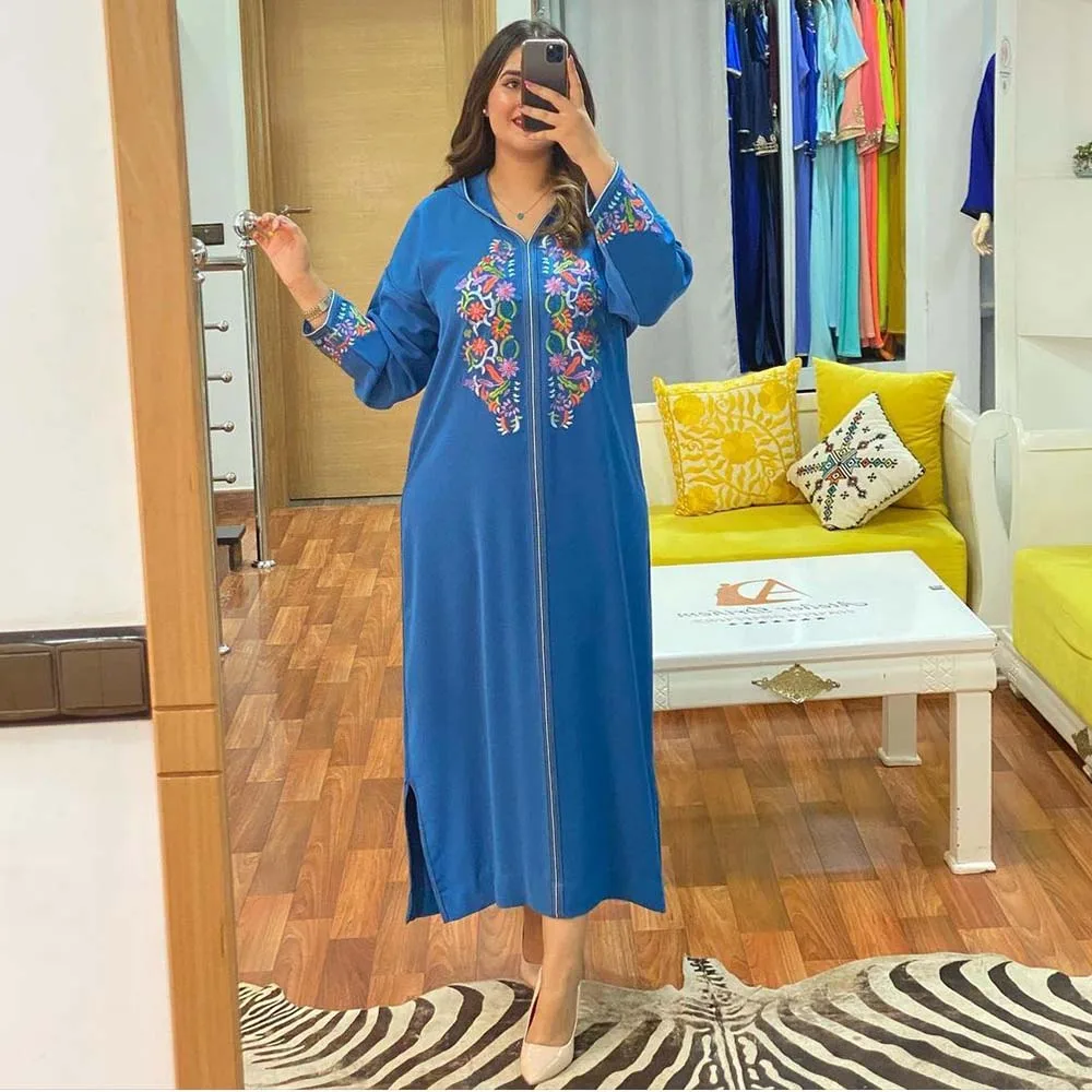 

Dubai Abaya Jellaba Dress Women Floral Embroidery Hooded Caftan Marocain Muslim Moroccan Turkey Islam Elegant Maxi Dresses 2022
