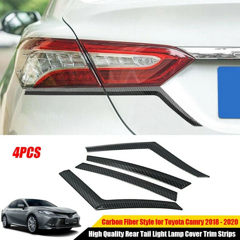 

4X для Toyota Camry 2018-2021, задний фонарь из углеродного волокна, крышка заднего фонаря, отделочная полоса