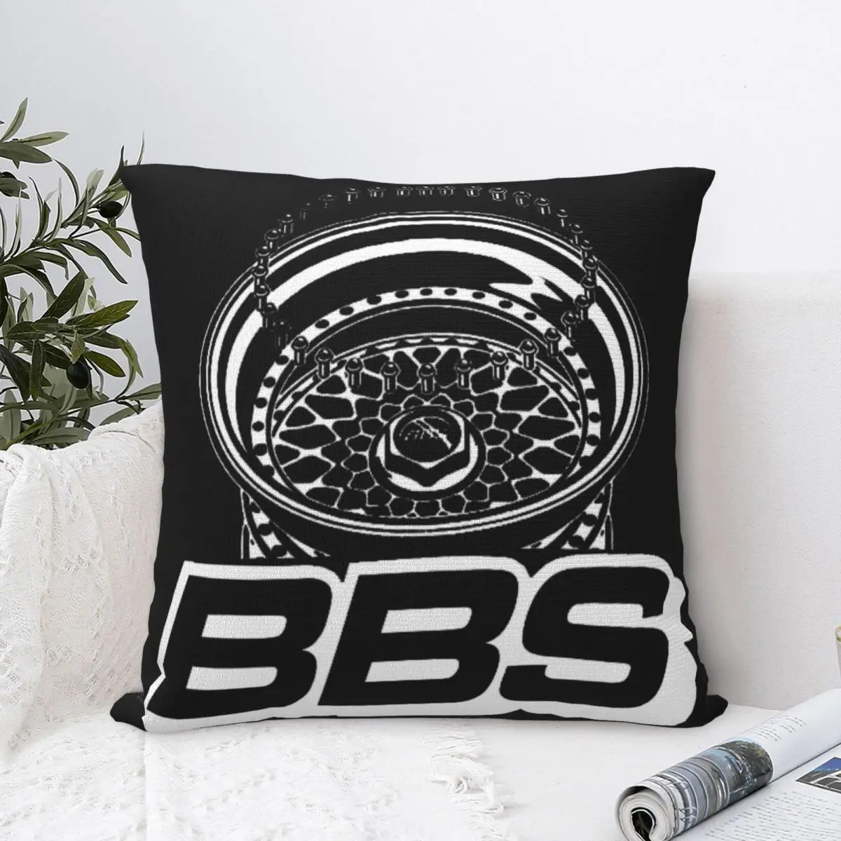 

Bbs Racing Anime Cushions Covers Pillow Case White Napping Pillow Removable And Washable Northern Europe Minimal design Trendy