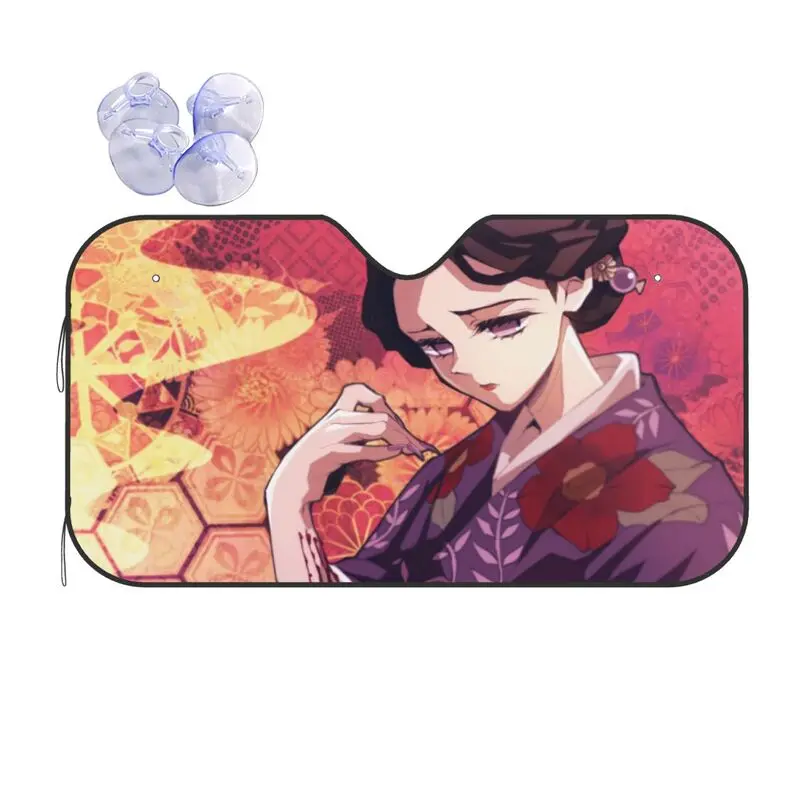 

Ghost Slayer Anime Car Sunshade Cartoon Animation Car Sunscreen UV Protection Auto Parts Decorative Sunshade