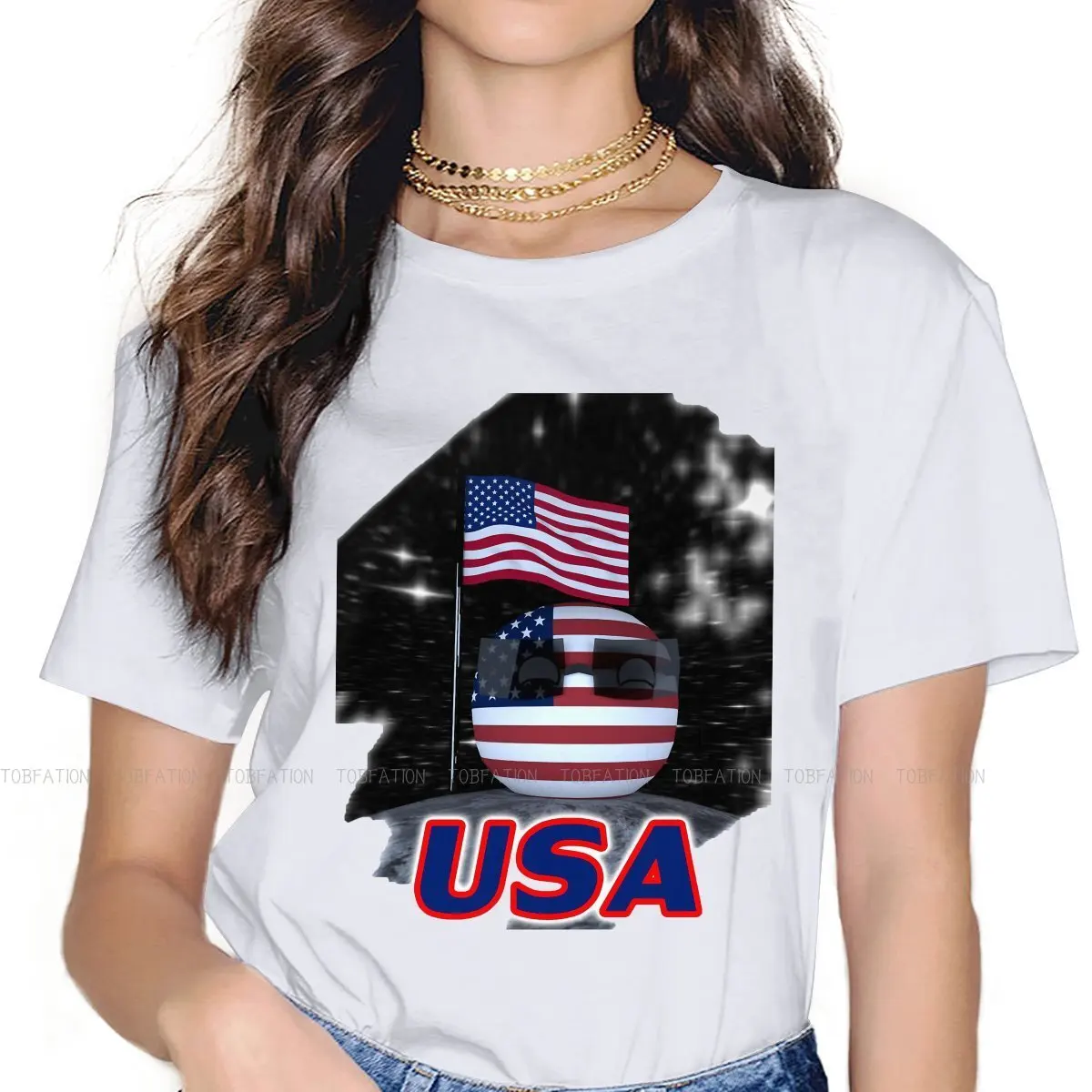 

Usaballs Classic 5XL TShirts Countryballs Adventure Animation Games Female Harajuku Streetwear T Shirt O Neck Oversized