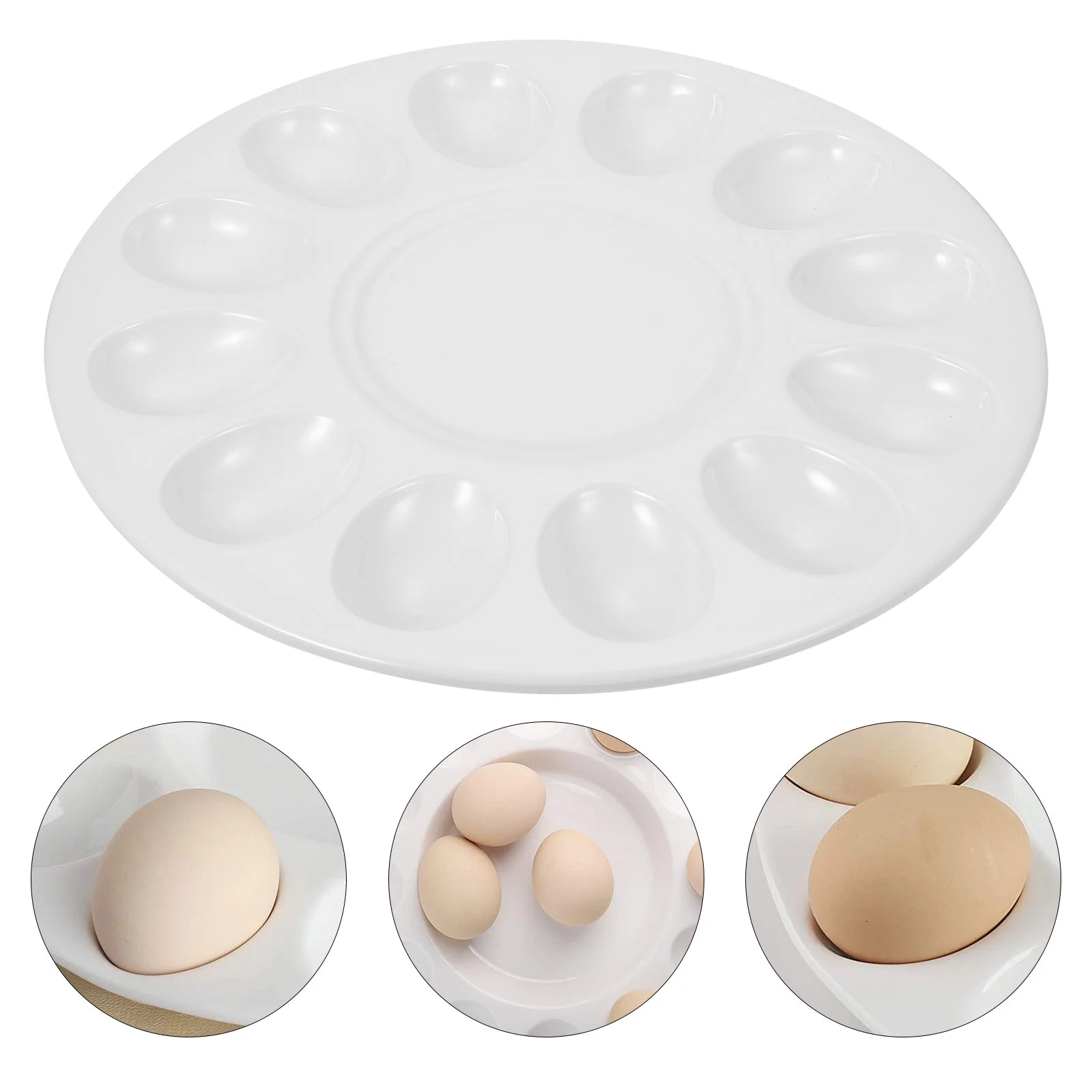 

Ceramic Snail Platter Escargot Plate White Serving Platters Egg Storage Container Tray Fridge Decor Dish Melamine