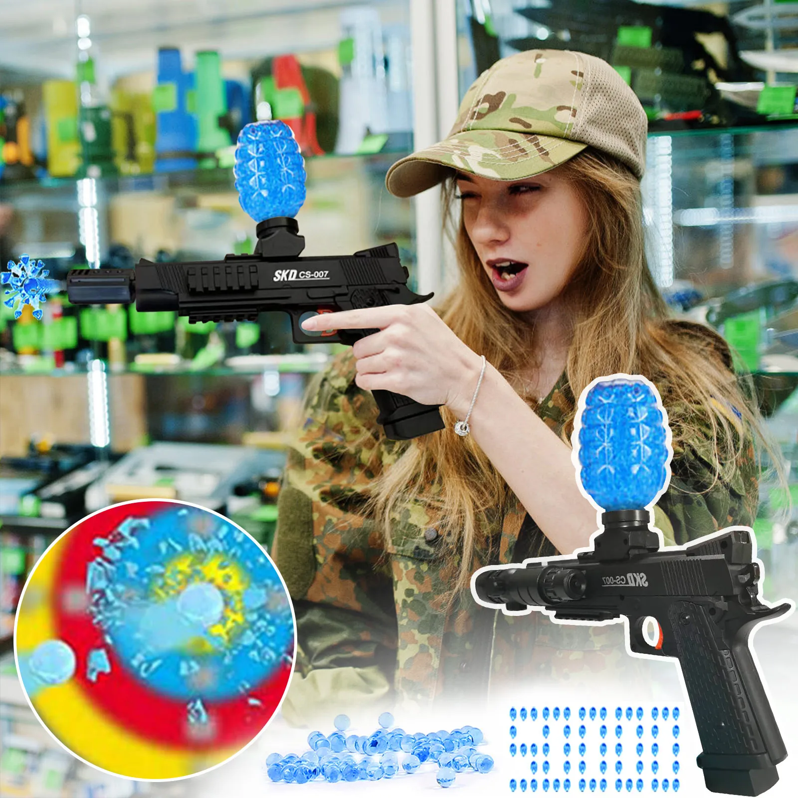 Игрушечный пистолет M1911 автоматический пластиковый для брызг Электрический