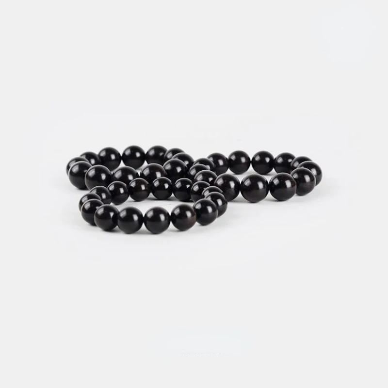 Natural Ebony Buddhist Prayer Beads Bracelet Customized with Purple Sandalwood Beads for Men and Women Meditation