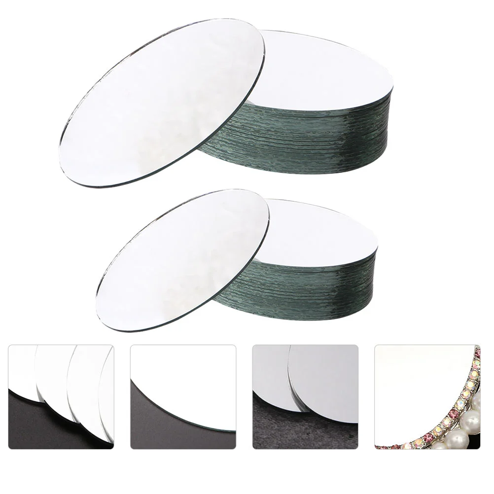 

20 Pcs Heart Shaped Lenses Craft Tiles Mirror DIY Accessories Mini Vanity Glass Small Makeup Vanities